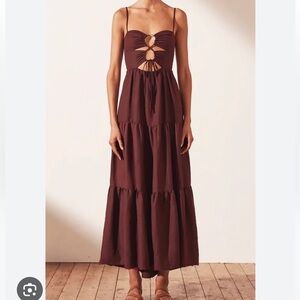 Shona Joy Rubi Lace up Backless Dress - in Black